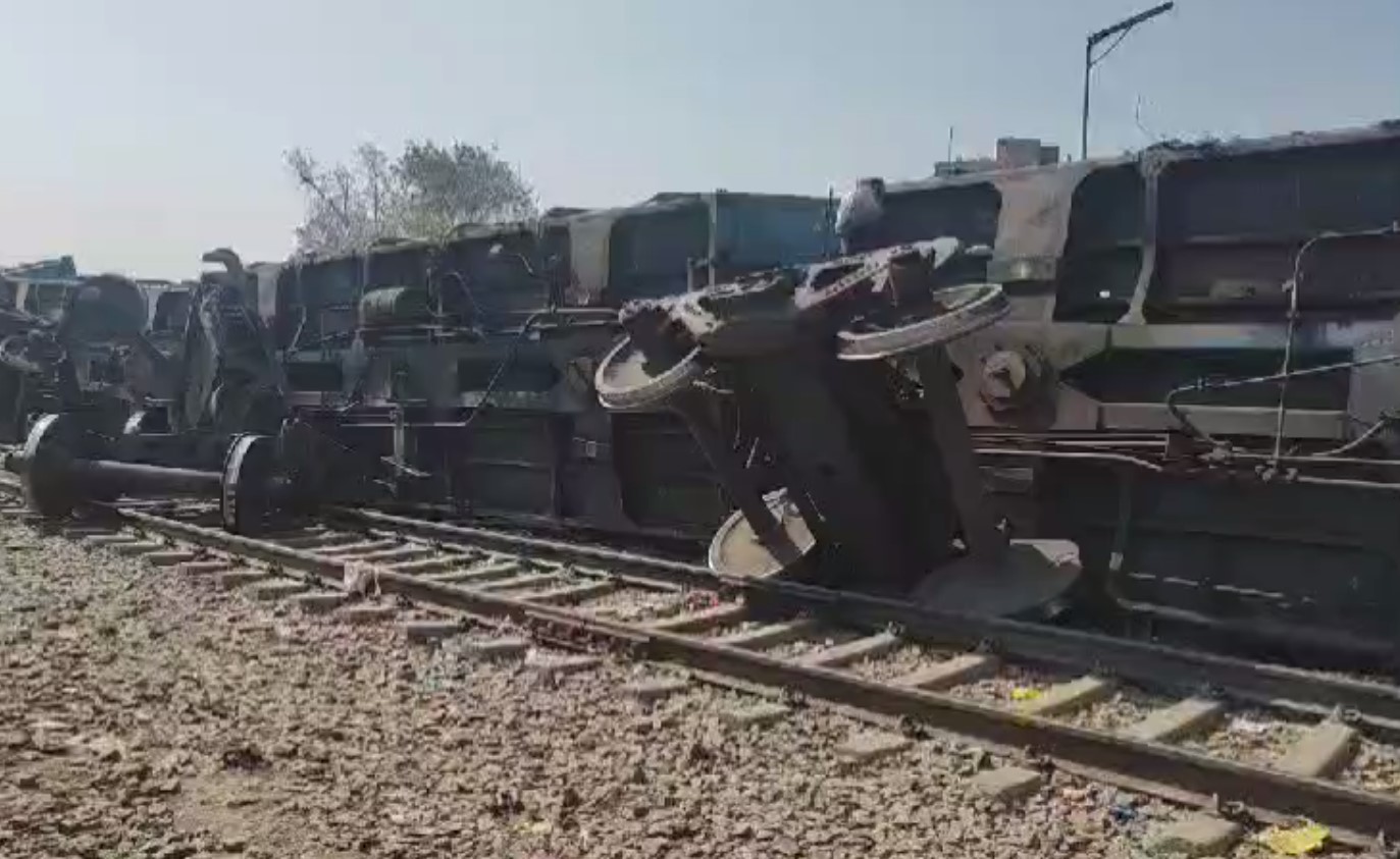 Video: Train Derails Near Residential Colony In Delhi, 10 Wagons Overturn