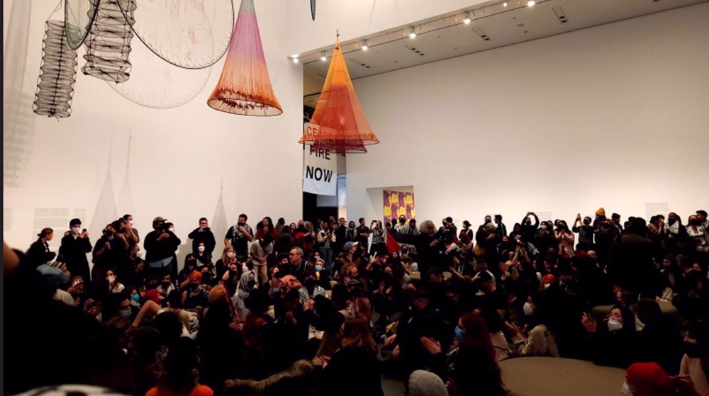 Hundreds protest against Israeli war on Gaza inside New York’s Museum of Modern Art