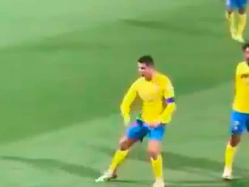 Watch: Ronaldo's Alleged Obscene Gesture After 'Messi' Chants From Fans