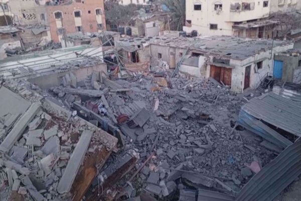 Aftermath of Israeli strikes on central Gaza's Nuseirat camp