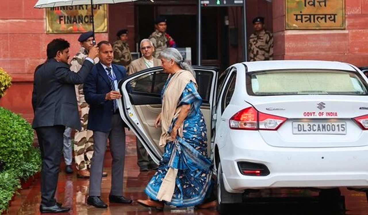 Nirmala Sitharaman arrives at Finance Ministry-Telangana Today