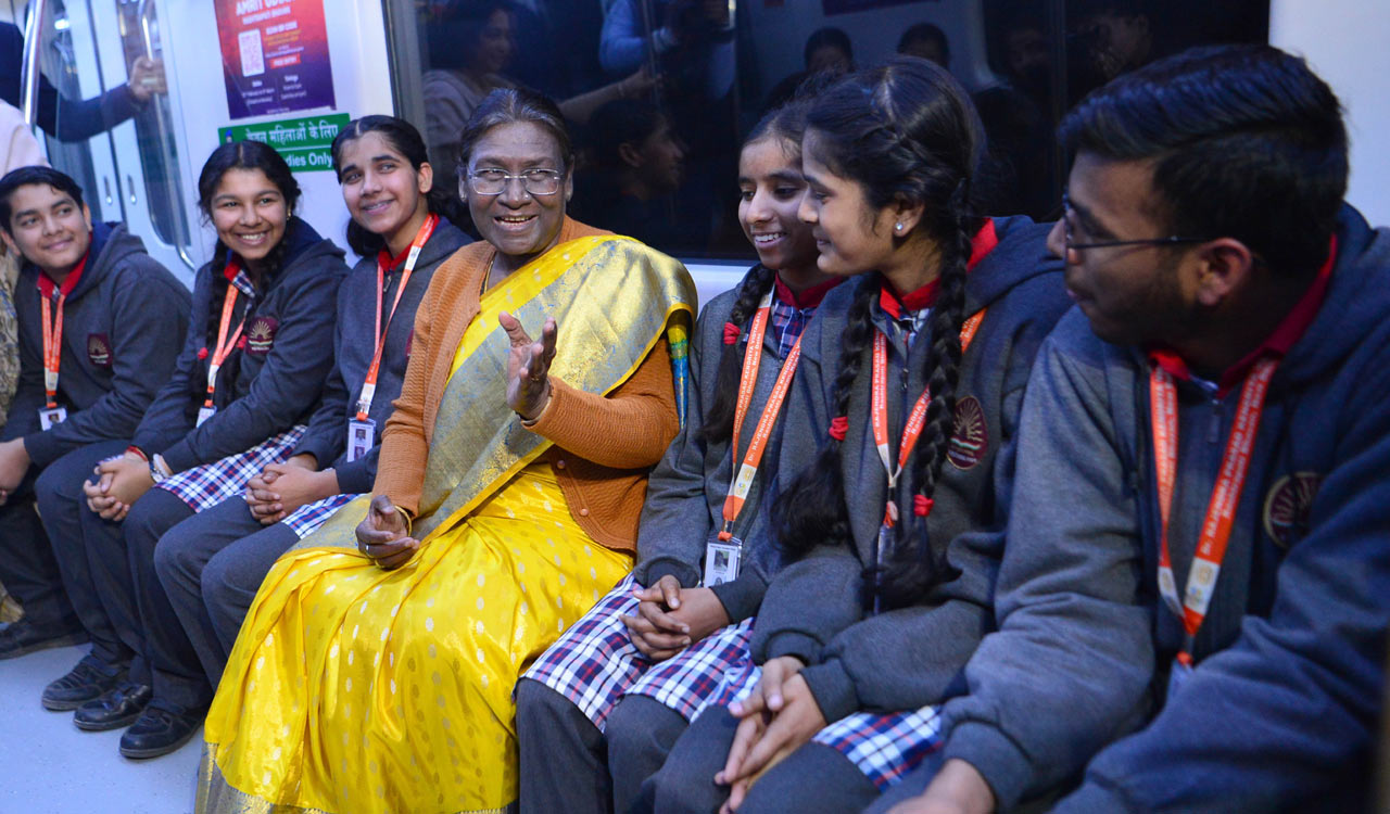 President Murmu becomes 2nd president after Pratibha Patil to ride Delhi Metro