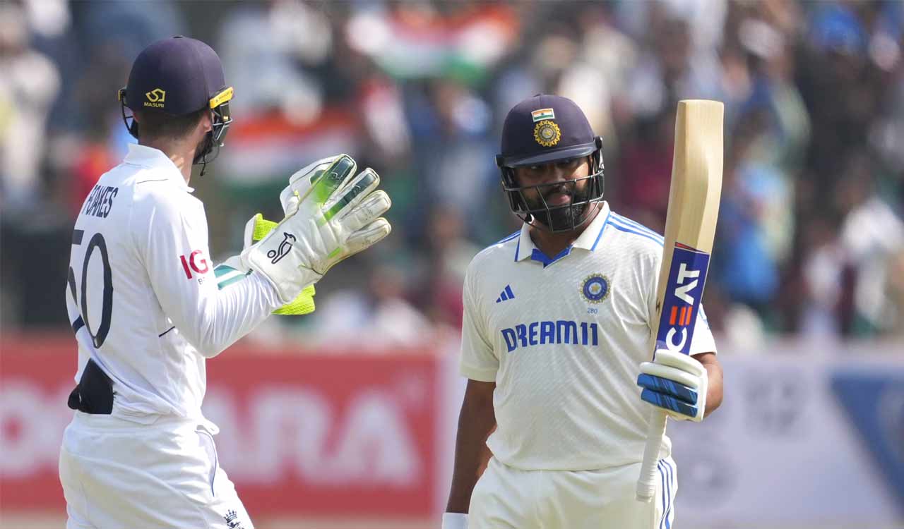 Rohit unbeaten fifty carries India to 93/3 at lunch against England