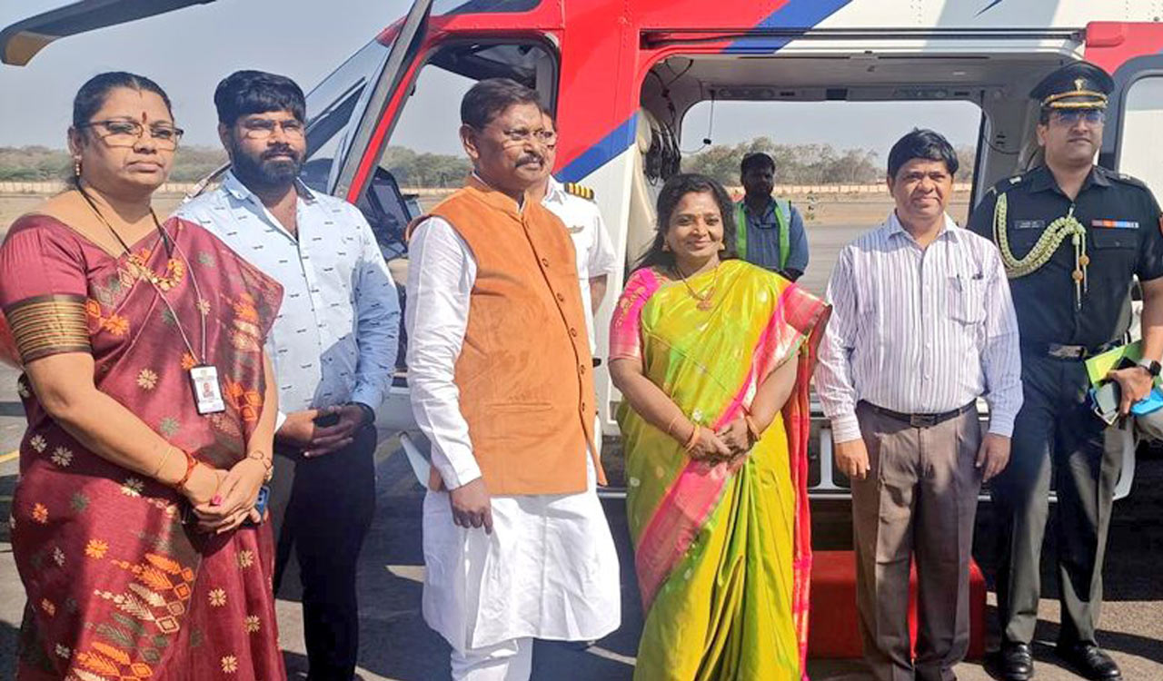 Telangana Governor Tamilisai Soundararajan, Union Minister Arjun Munda visit ‘Medaram Jathara’