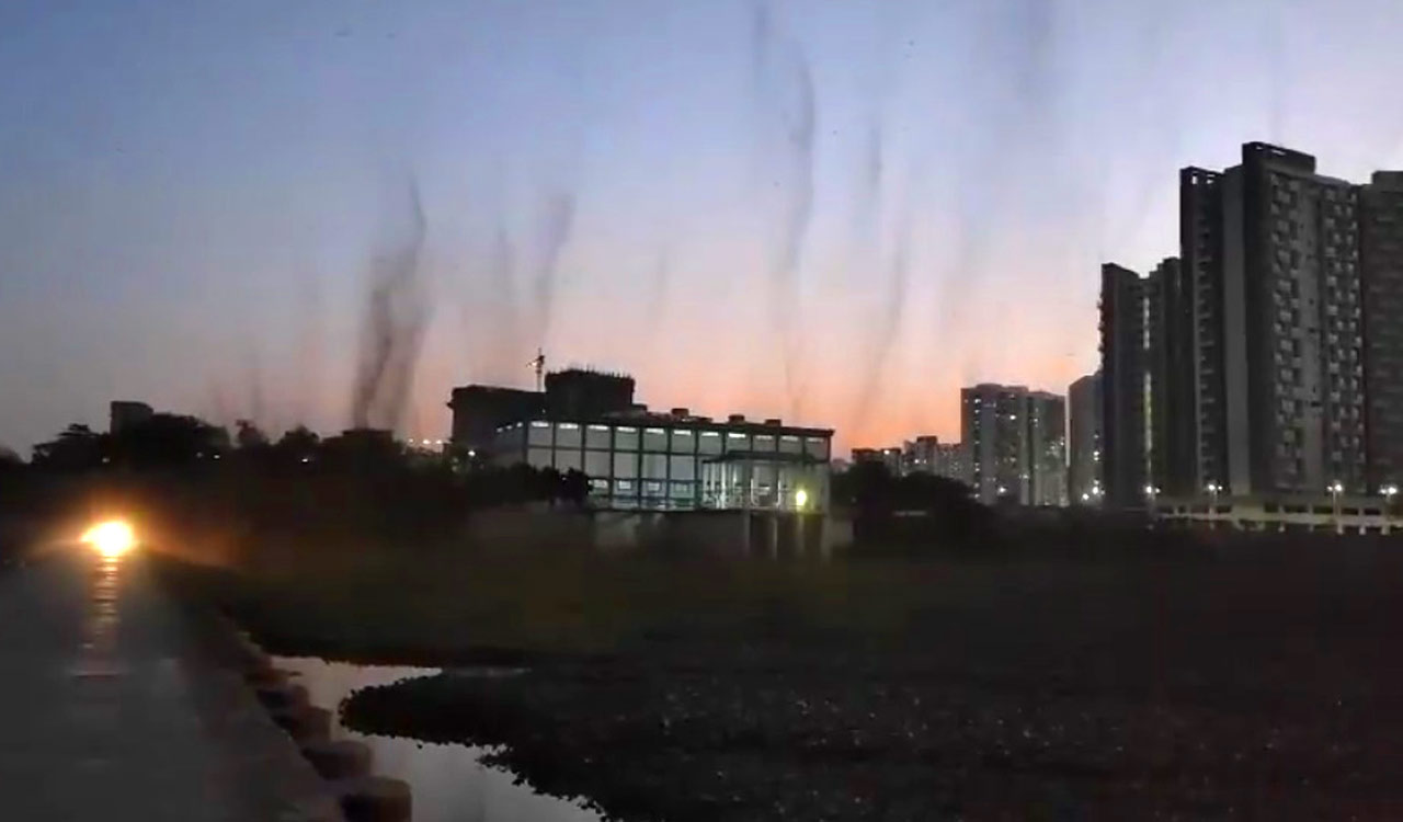 Viral video: Mosquito tornadoes swarm Pune sky amid rising river levels