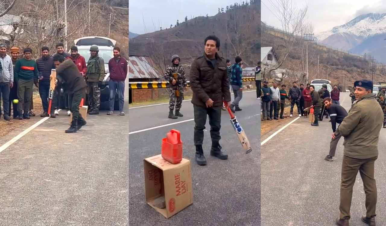 Watch: Sachin Tendulkar plays ‘Gully Cricket’ in Jammu and Kashmir