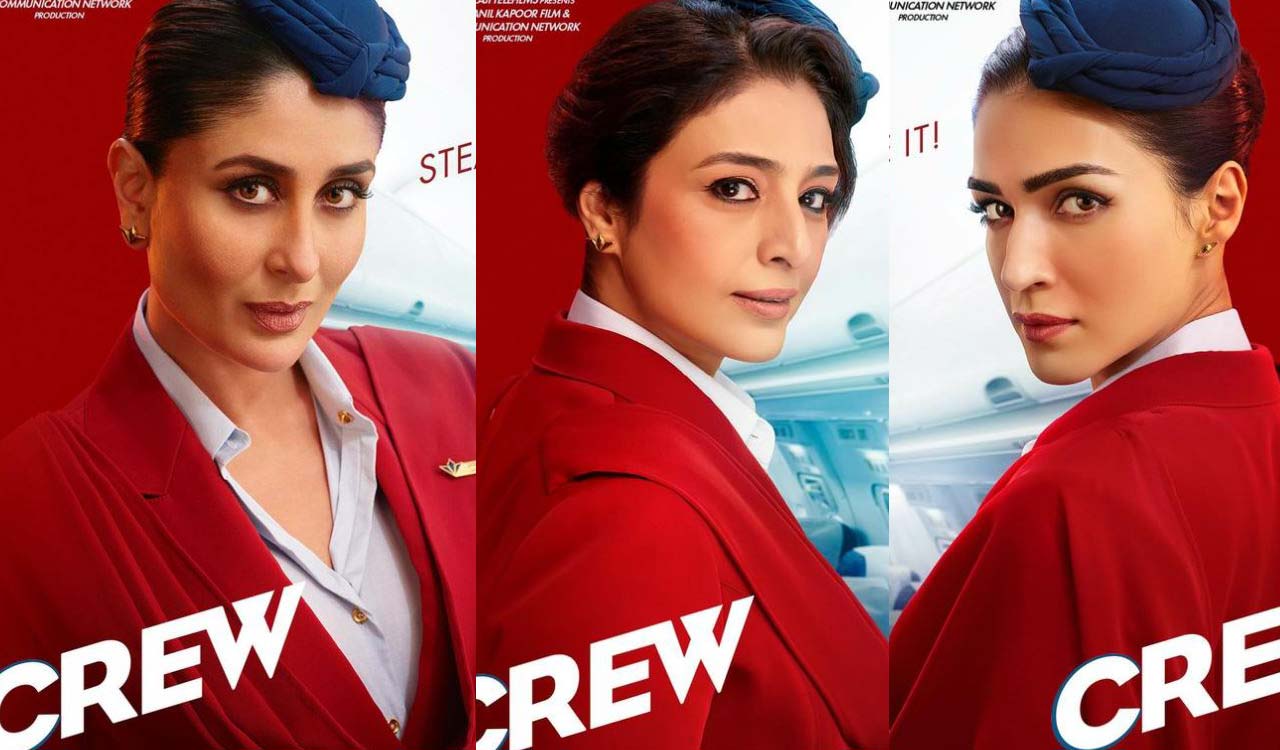 Kareena, Tabu, Kriti Sanon look stylish in air hostess avatars in ‘Crew’ first look posters