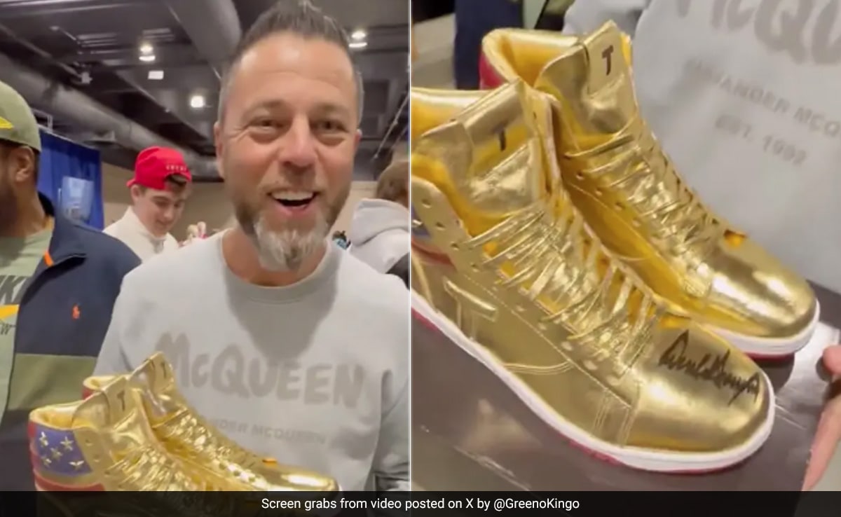 Watch: Russian CEO Wins Trump's Autographed Golden Sneakers For $9,000