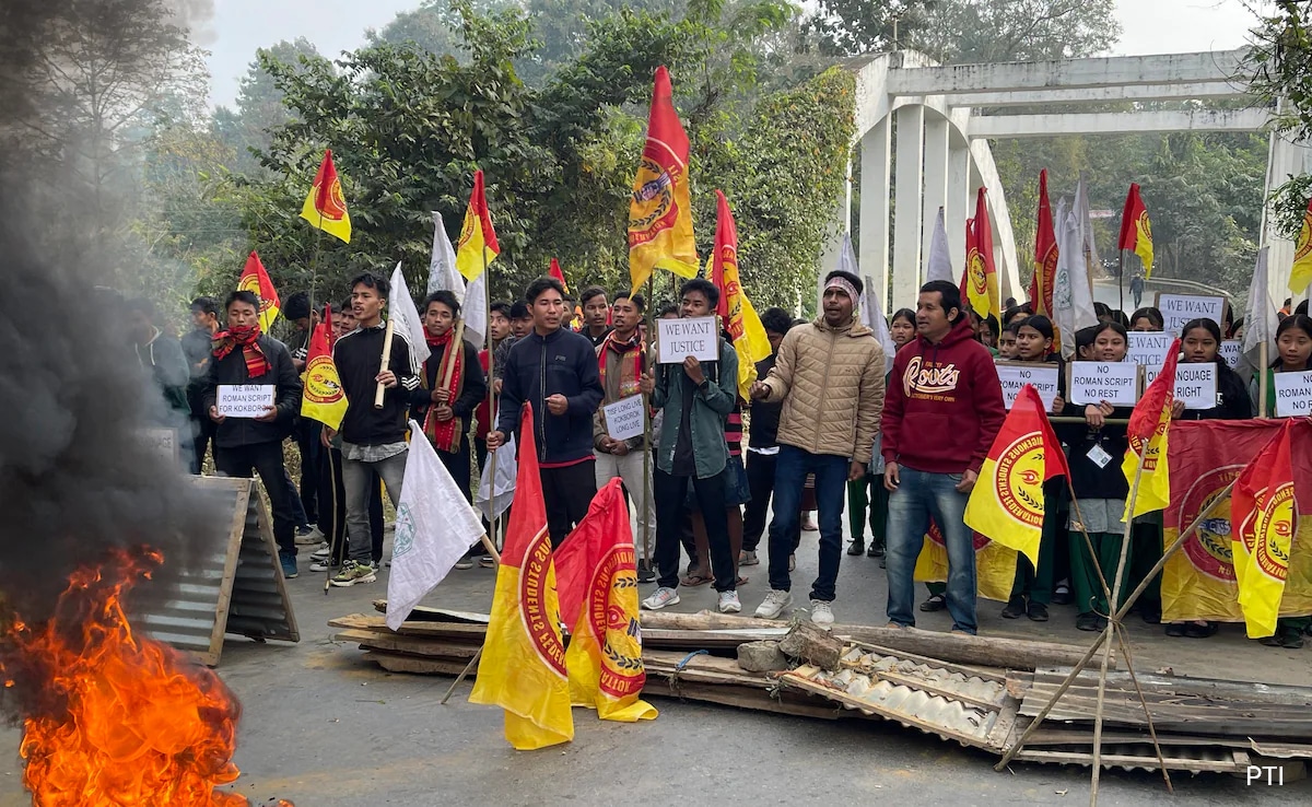 Tripura Students' Body Blocks Roads, Rail Routes Over Kokborok Language Script Issue