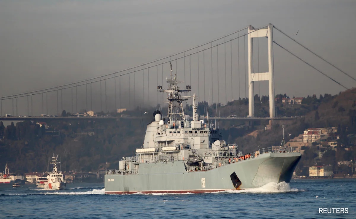 Ukraine Says Destroyed Russia Landing Ship In Black Sea