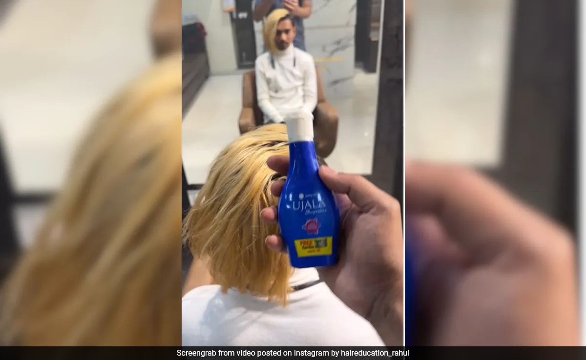 Watch: Stylist Uses Ujala To Dye Client's Hair, Blinkit And Swiggy React