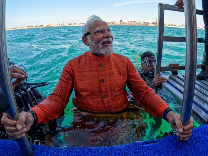 Watch: PM Modi's Underwater Puja In Gujarat's Dwarka