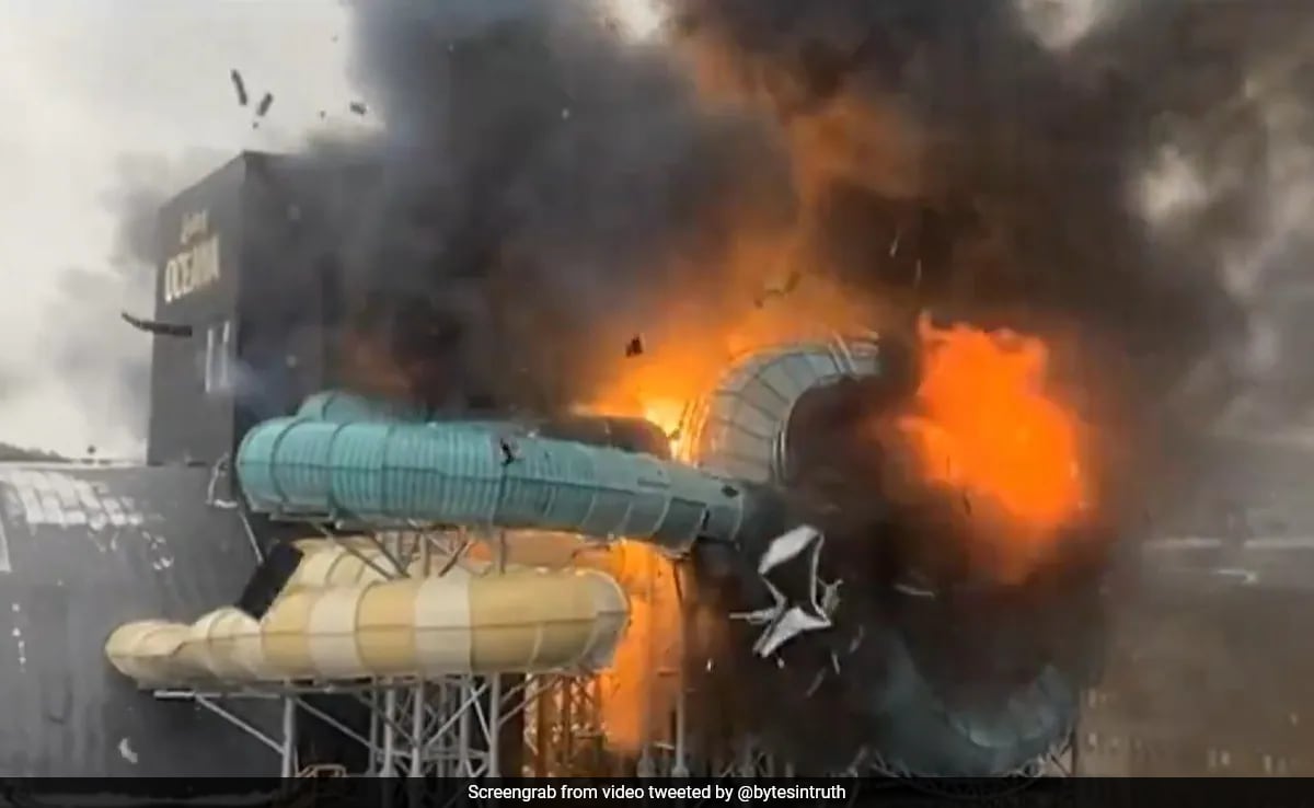 Video Shows Massive Fire Engulfing Newly Built Water Park In Sweden