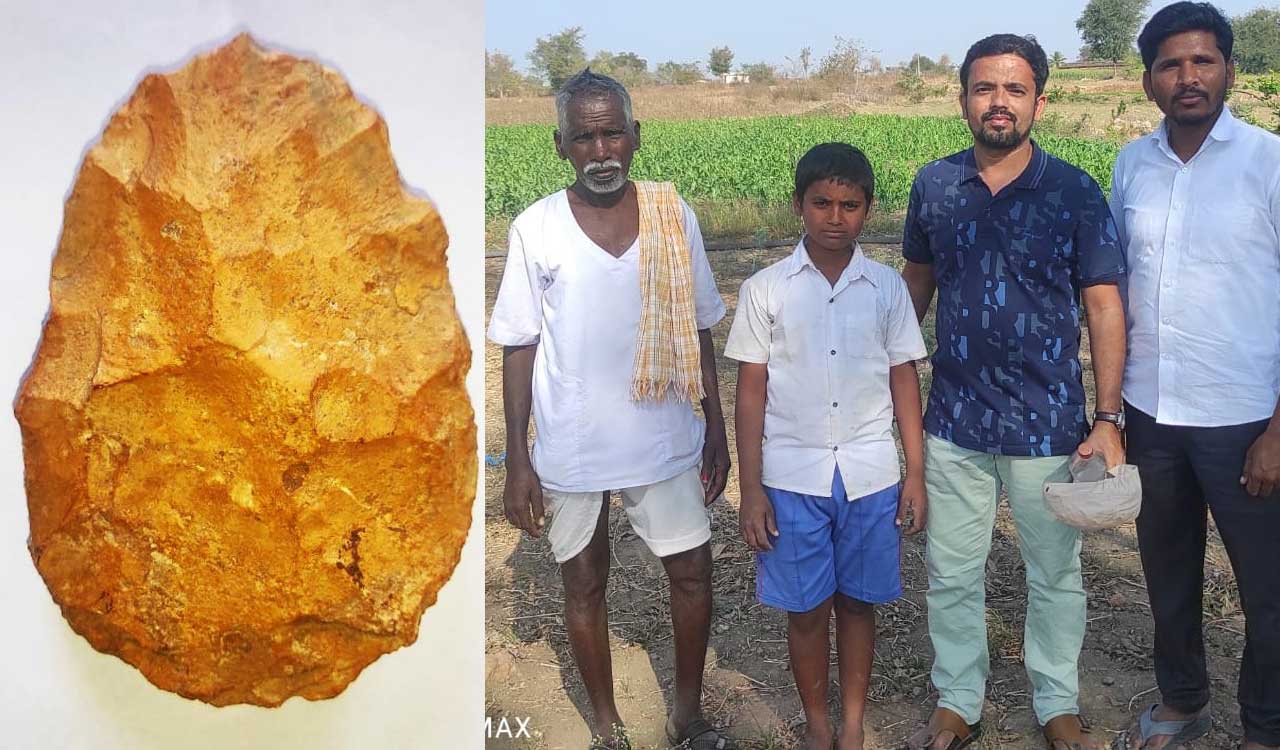 Telangana schoolboy discovers early Palaeolithic stone tool