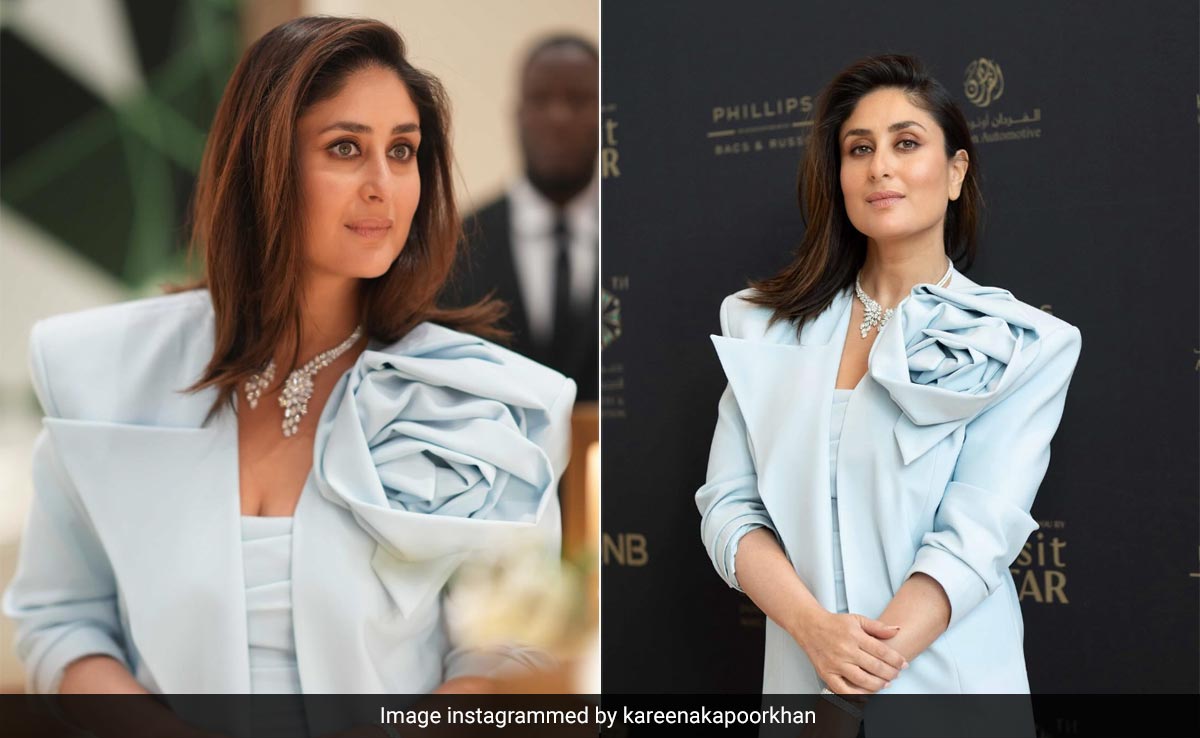 Kareena Kapoor Is Cooler Than Ice In A Powder Blue Luciferase Skirt Suit