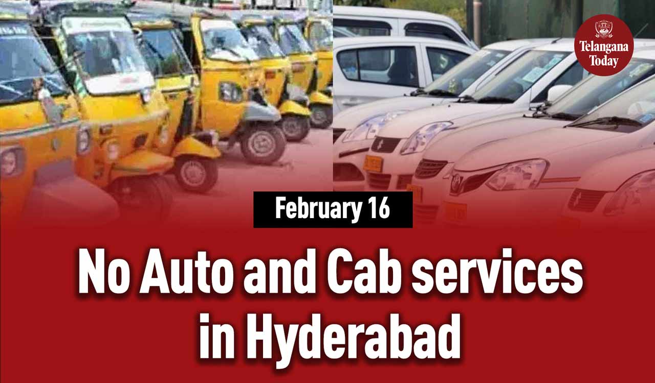 Hyderabad ‘Auto & Cab services’ to be halted | February 16 | Telangana Gig Workers Welfare