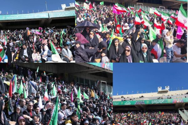 100,000 gather at Azadi Stadium to condemn Israeli crimes