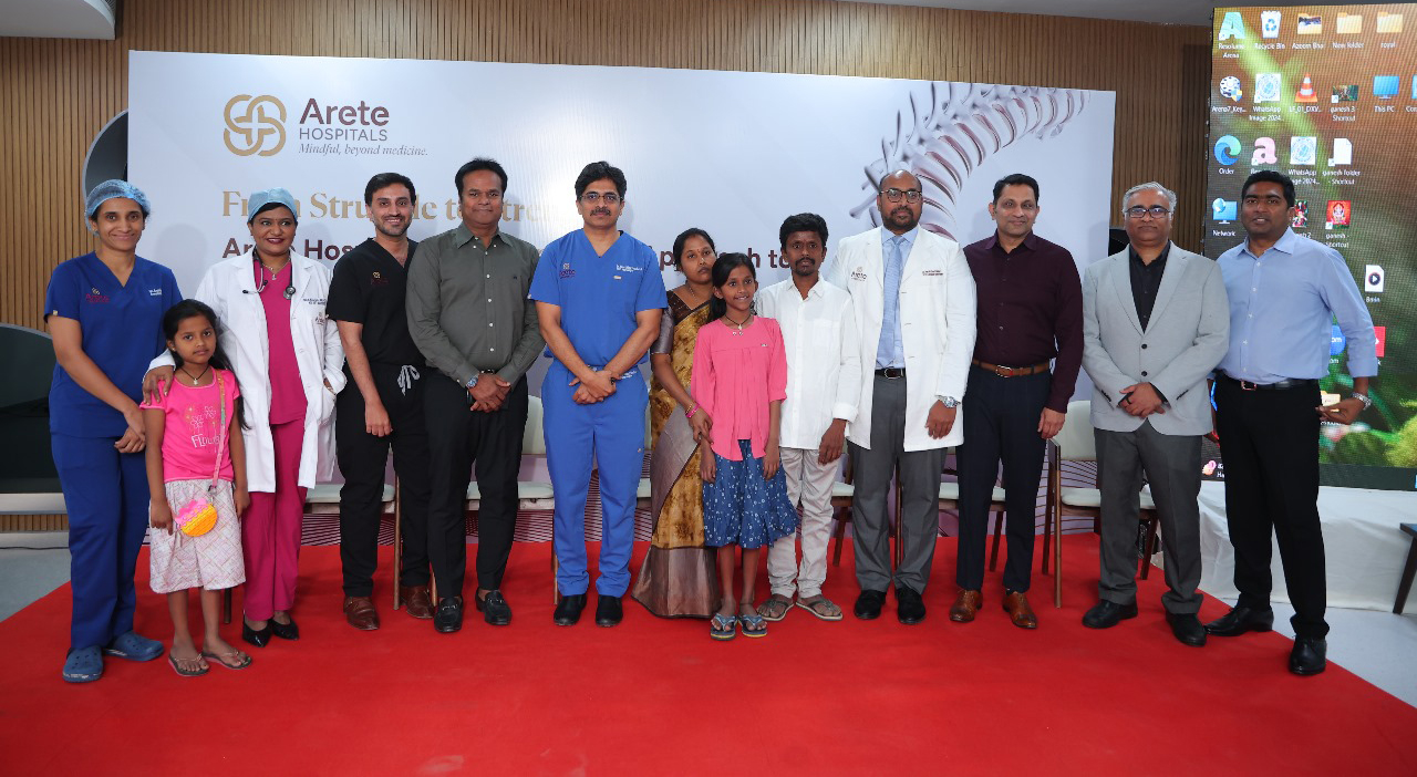 Hyderabad: 12-year-old girl undergoes corrective surgery for scoliosis at Arete Hospitals