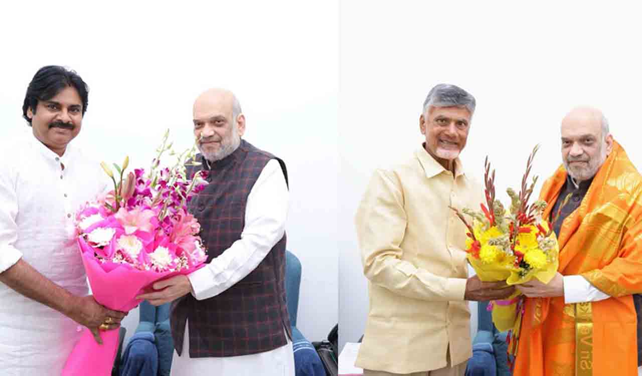 Chandrababu Naidu, Pawan Kalyan meet Amit Shah again