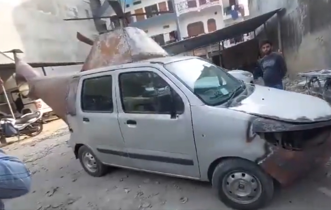 Watch: UP brothers convert their Maruti Wagon R into helicopter, slapped with fine