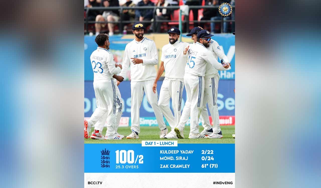 IND vs ENG, 5th Test: Crawley’s fifty drives England past 100 (Day 1, Lunch)