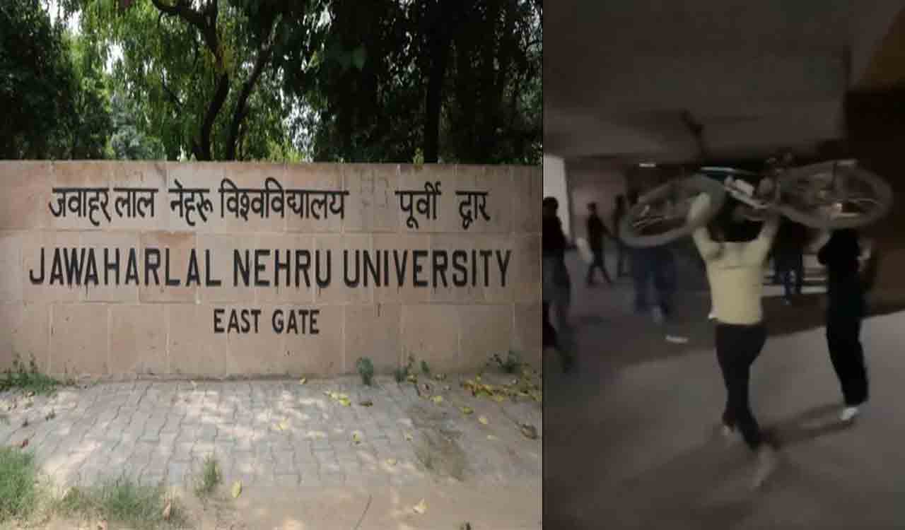 Watch: Students clash at JNU as ABVP, Left-backed groups disagree on poll committees