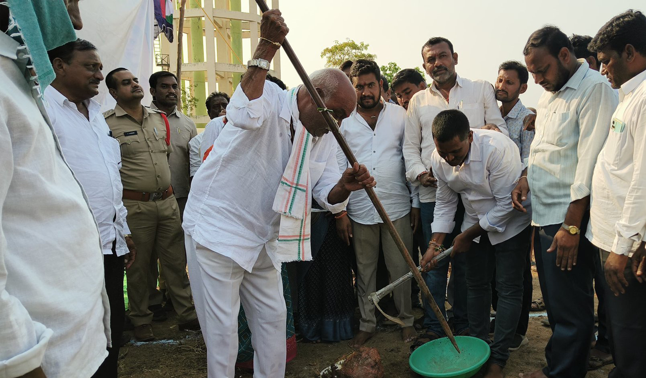 Mancherial MLA lays found stone for developmental projects worth Rs 67 Cr