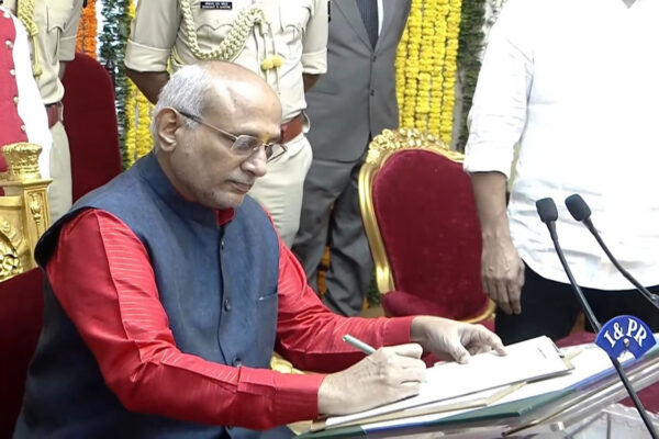 C P Radhakrishnan takes oath as Telangana Governor