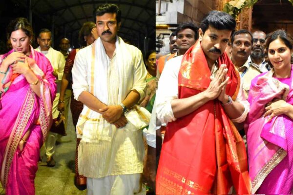 Ram Charan, Upasana seek blessings at Tirumala