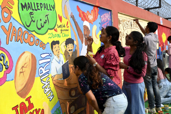 Artists in Hyderabad transform street walls into a colourful canvas