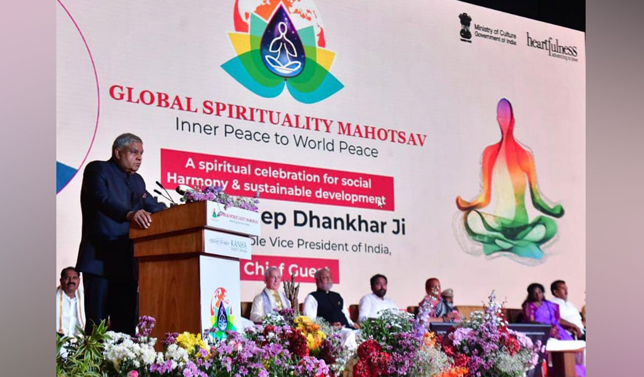 Vice-President participates in ‘Global Spirituality Mahotsav’ held in Hyderabad