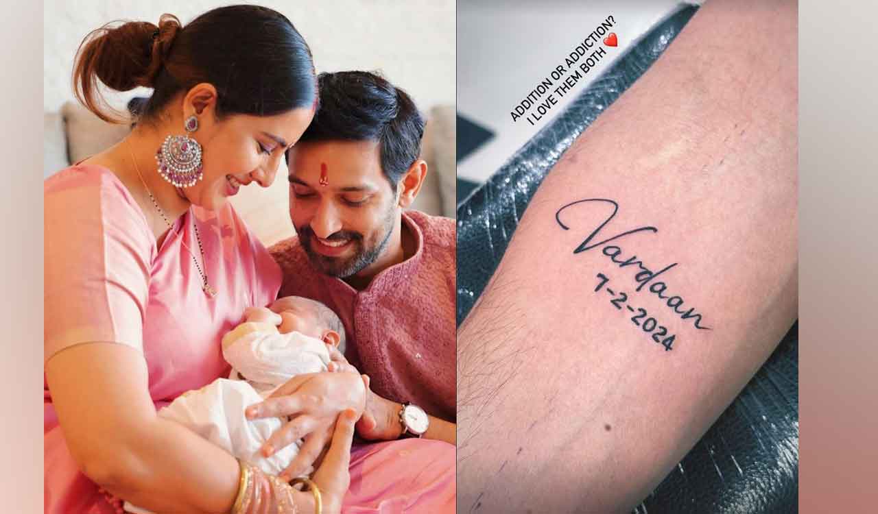 Vikrant Massey tattoos son Vardaan’s name, date of birth on his arm