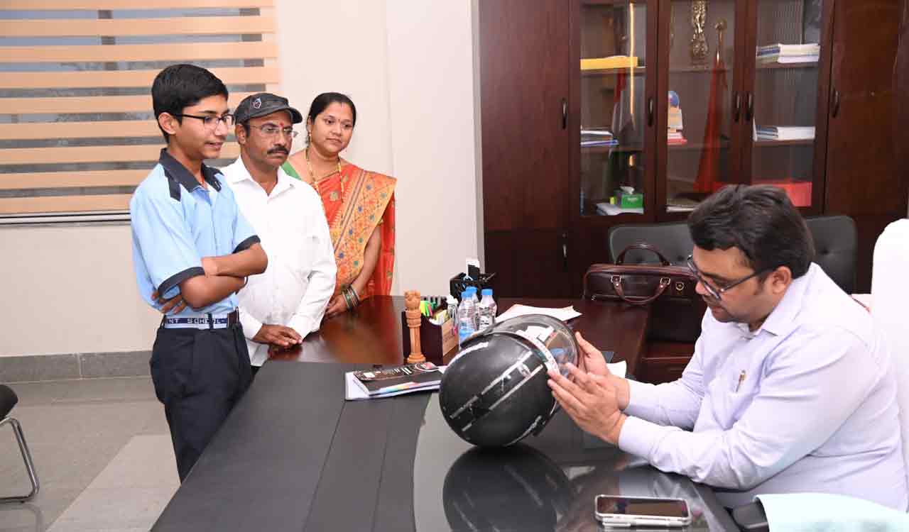 Class IX student from Telangana develops smart helmet