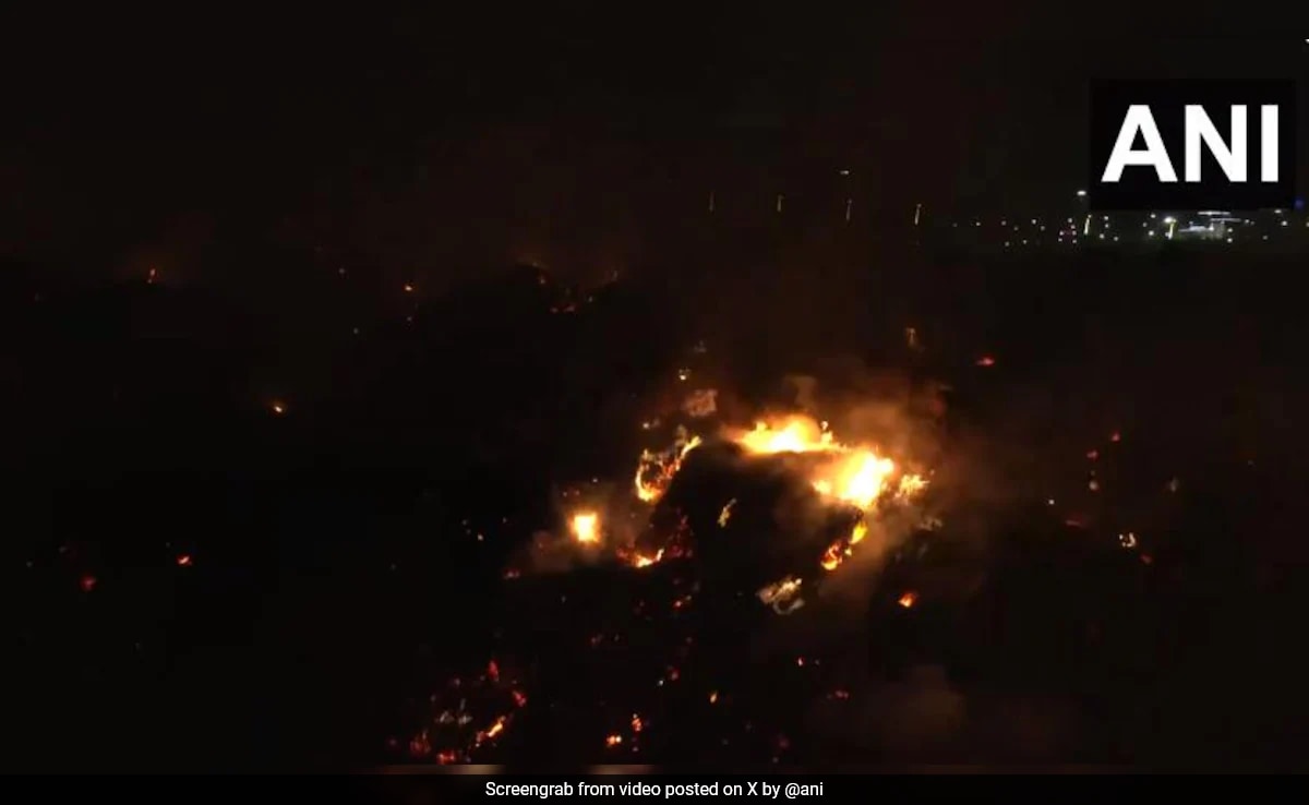 Video: Massive Fire At Dumping Site In Noida, 15 Fire Trucks On Spot