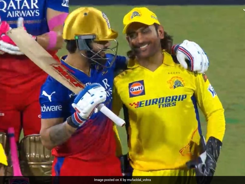 Watch: Dhoni And Kohli Share Heartwarming Hug Ahead Of IPL 2024 Opener