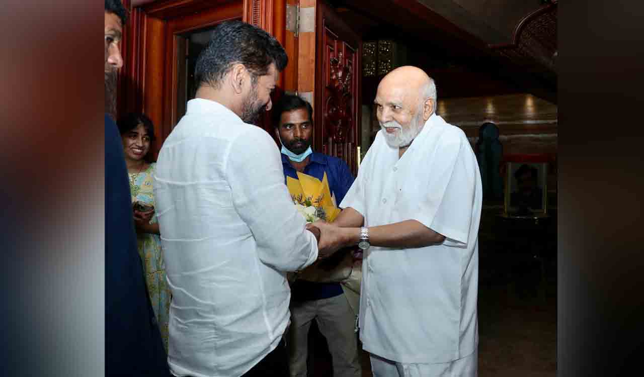 CM Revanth Reddy meets Ramoji Rao in Hyderabad