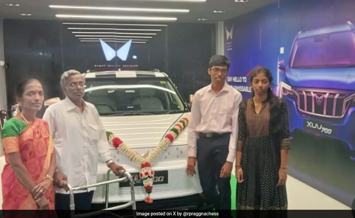 R Praggnanandhaa Thanks Anand Mahindra For Gifting Car To His Parents