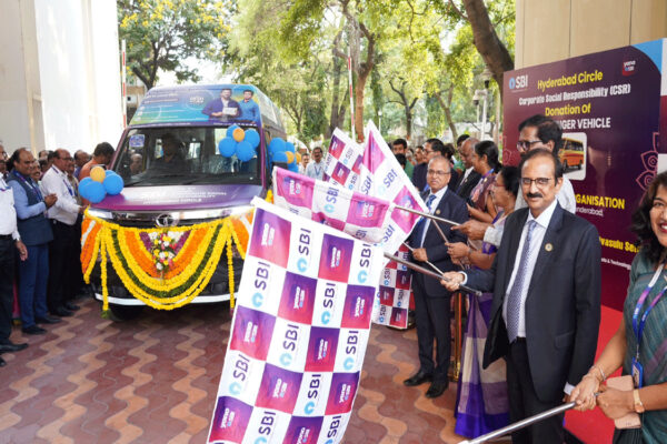 SBI Foundation’s CSR initiatives in Hyderabad: Minibus donation, ICAR-IIRR MoU