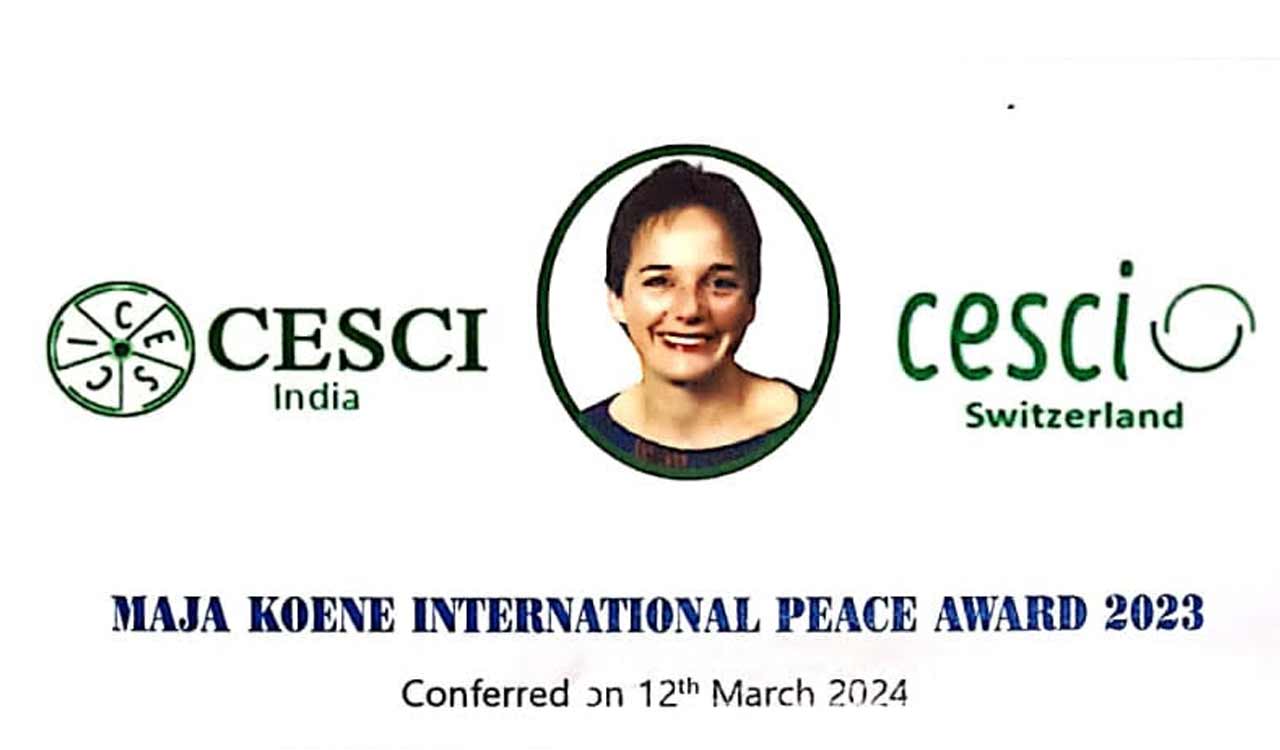 Social activist Mazher Hussain conferred with Maja Koene International Peace Award