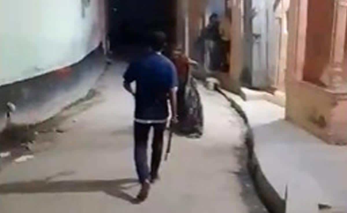 On Camera, Man Chases Mother With Stick, Beats Her Outside Temple In UP