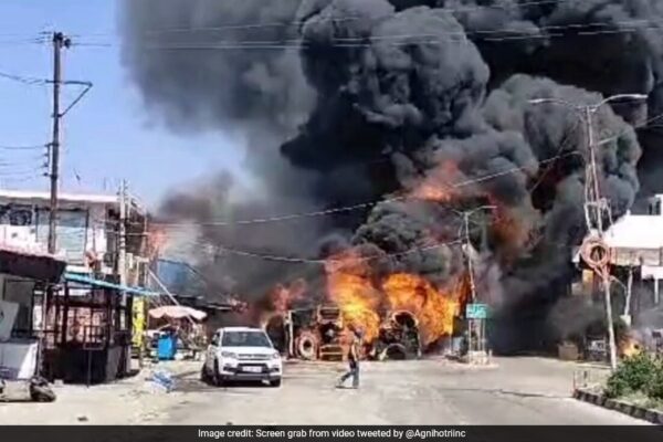 Oil Tanker Overturns, Catches Fire In Himachal, 1 Dead, Many Shops Burnt