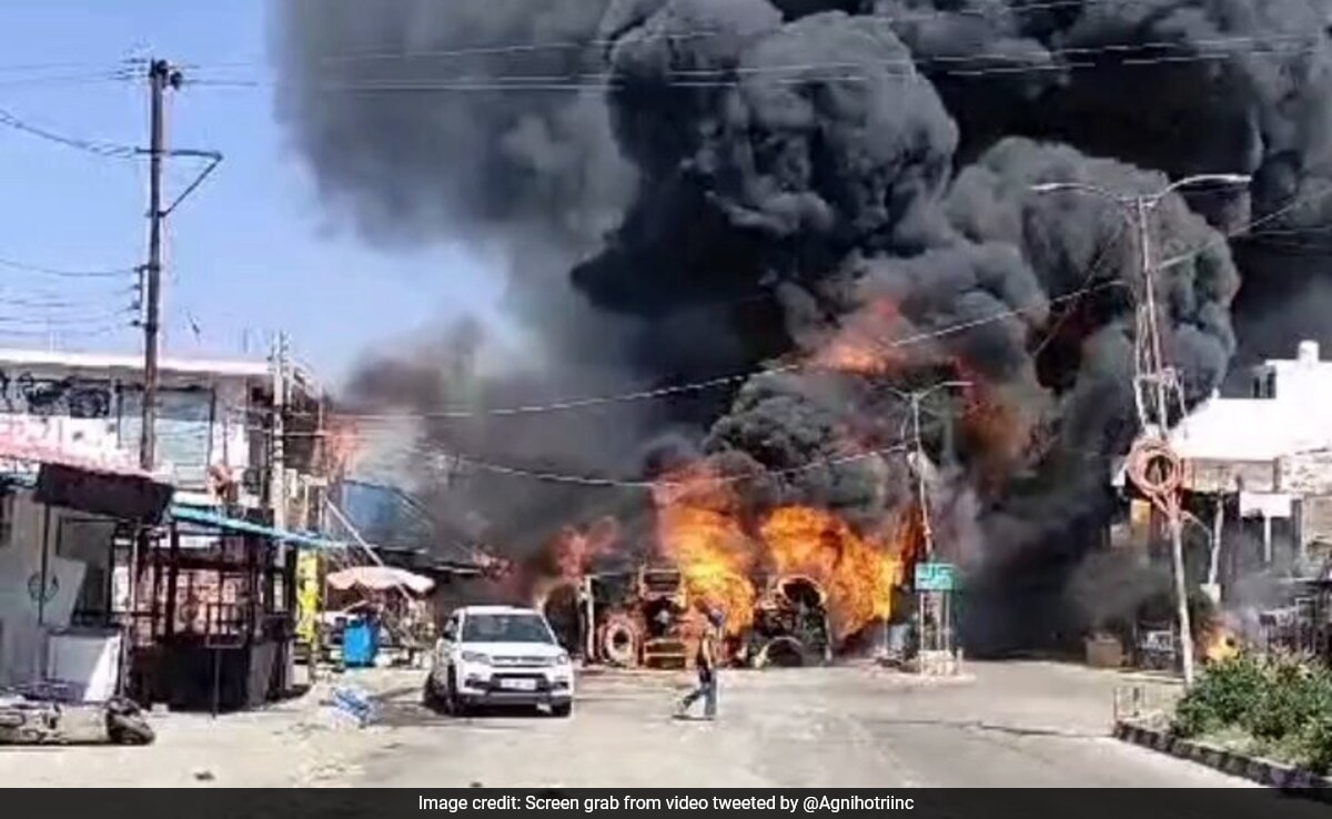 Oil Tanker Overturns, Catches Fire In Himachal, 1 Dead, Many Shops Burnt