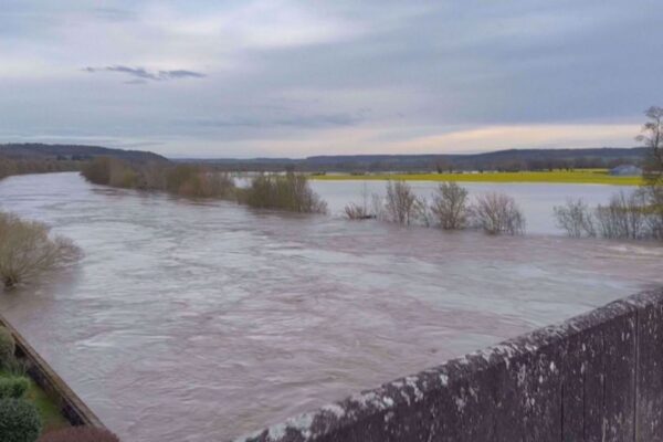 Streets in western France turned into lake after historic flood