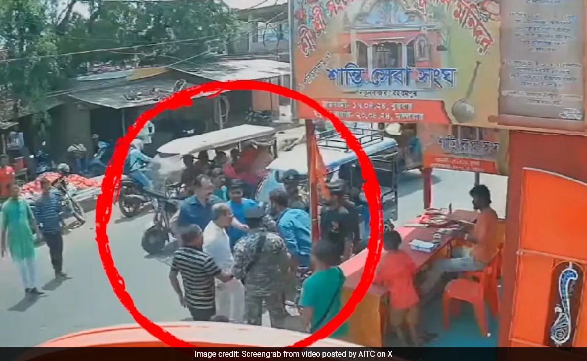 On Camera, Adhir Chowdhury's Face-Off With "Drunken" Man, Trinamool Reacts