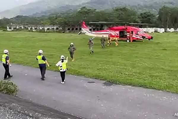 Helicopter Plucks Miners To Safety As Taiwan Searches For Missing After Earthquake