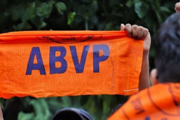 Hyderabad: ABVP activists stage protest demanding closure of college during summer vacation