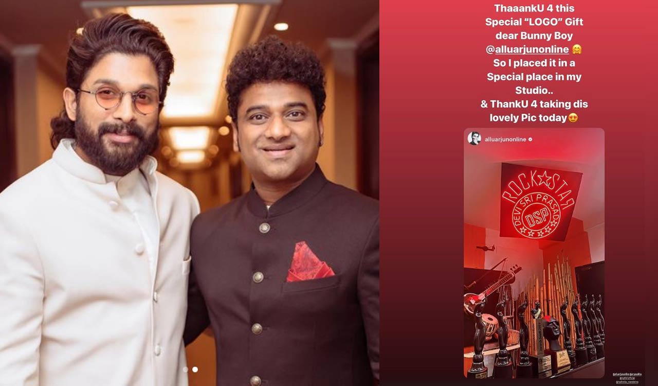 Devi Sri Prasad receives gift from Allu Arjun, places it in studio