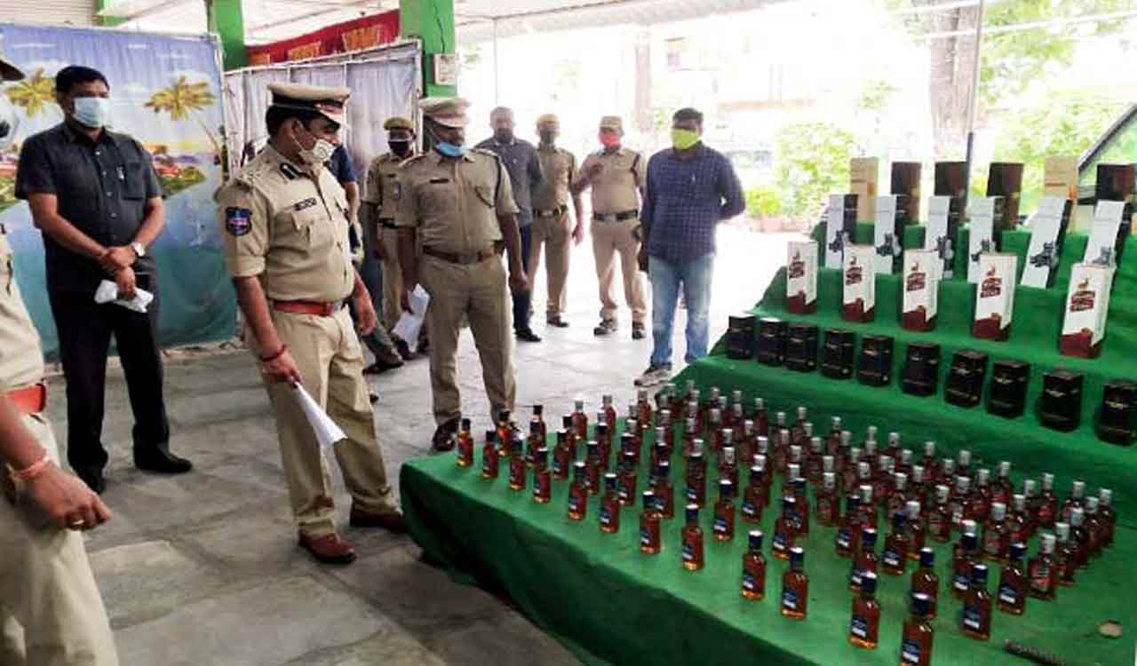 Illegally stored liquor worth Rs.7 lakh seized in Sultanabad