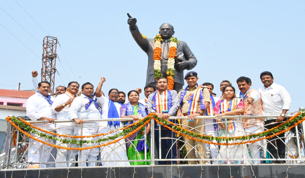 Rich tributes paid to Ambedkar on birth anniversary in Adilabad