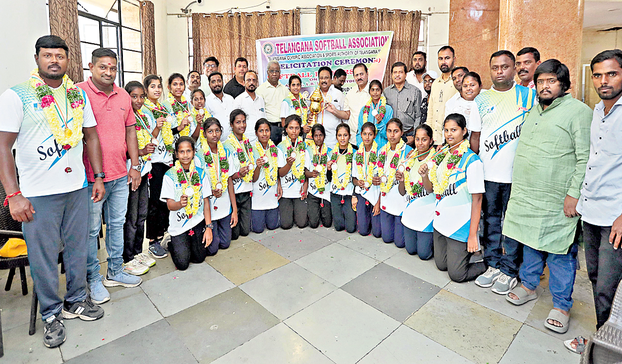 Telangana softball team honoured